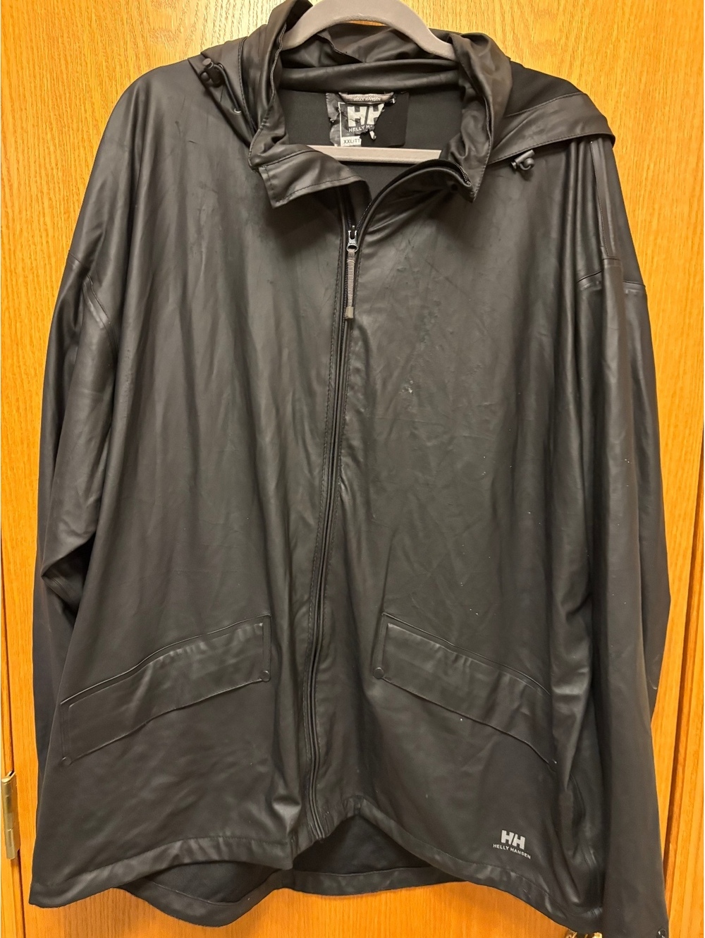 Helly Hansen HP Waterproof Hooded Jacket Men's XXL Black Sailing Rain Jacket